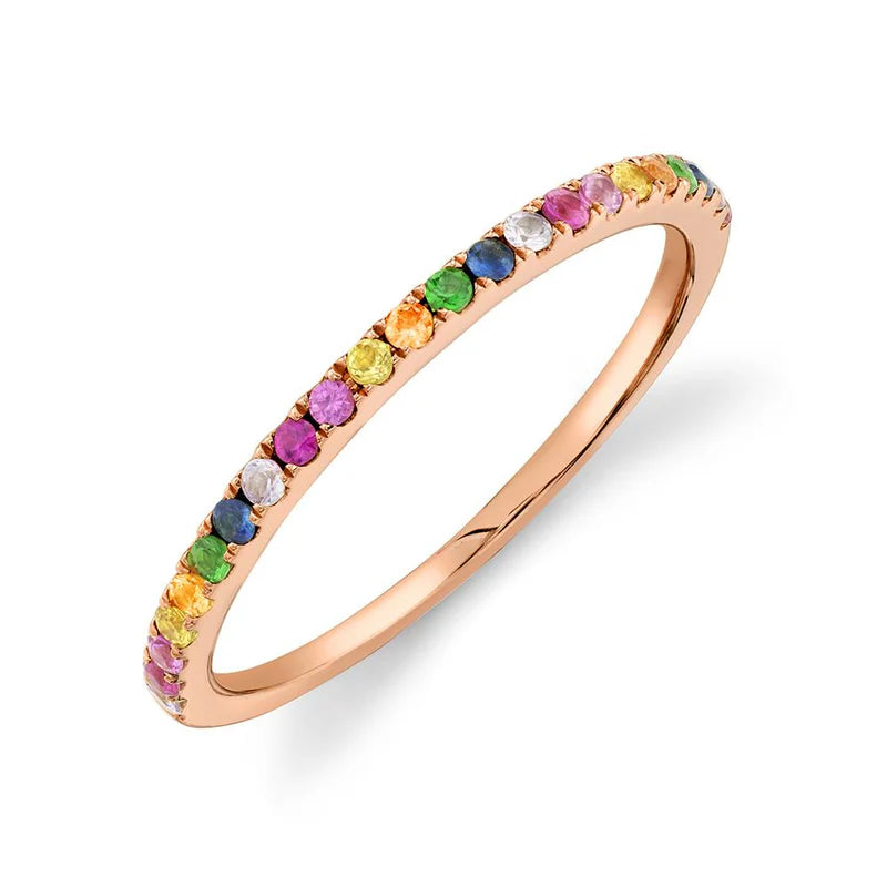 Multi-color Stone Stackable Ring