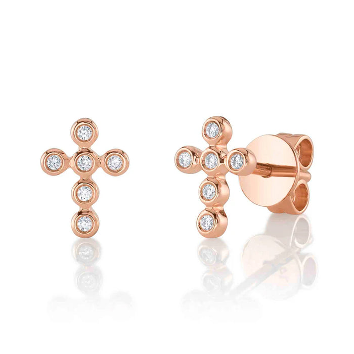 Bezel Cross Studs