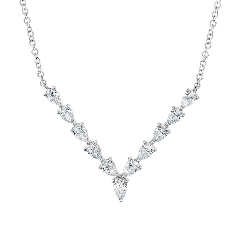 Pear Diamond V Necklace