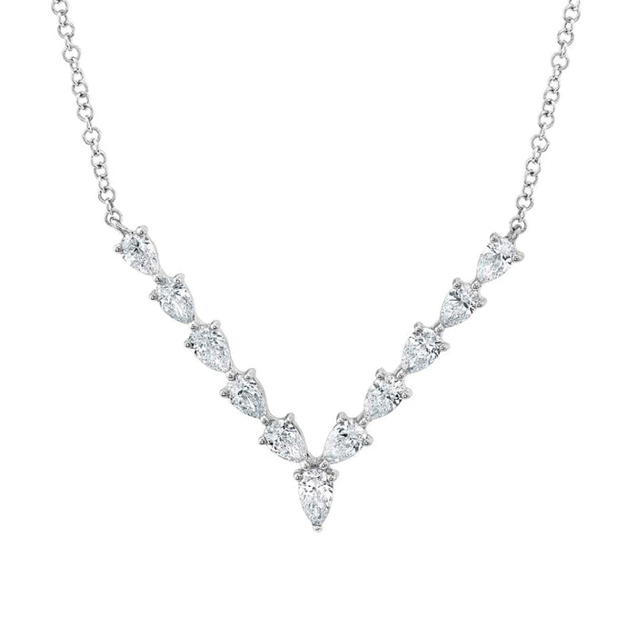 Pear Diamond V Necklace