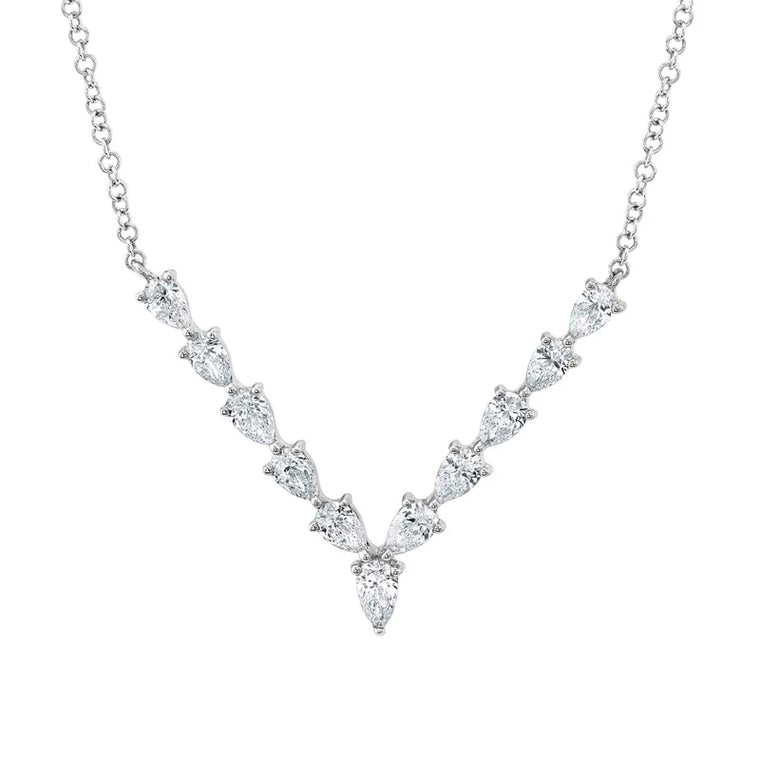 Pear Diamond V Necklace