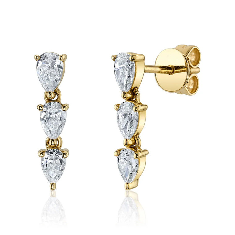 Diamond Pear Drop Earrings