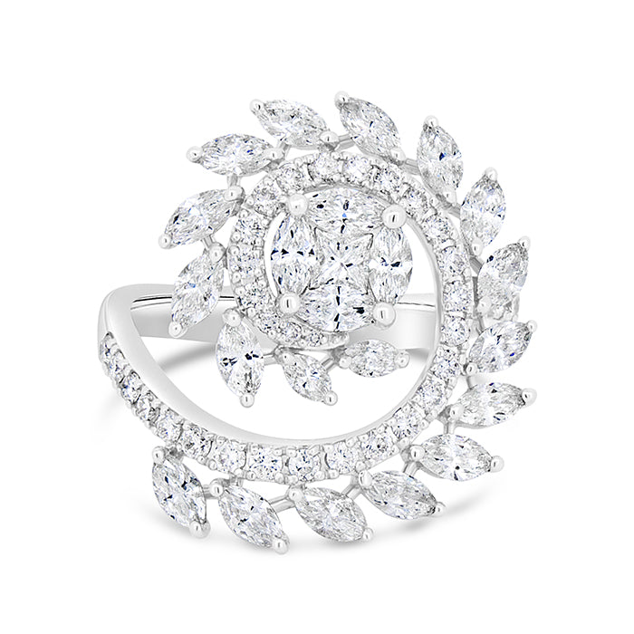 Spiral Diamond Ring/Swirl Diamond Ring/ Gold Wrap Ring/Silver Ring/Statement  Ring/Coil Ring/Graduation Gift – Sevenich Gems