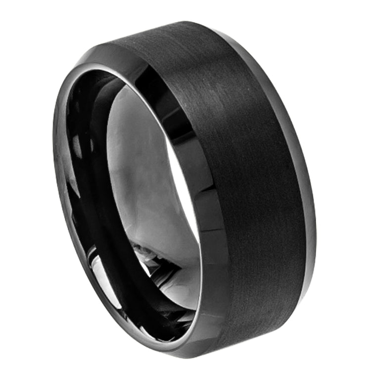 Black Tungsten Beveled Edge