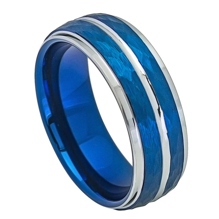 Hammered Blue Tungsten