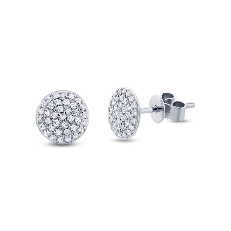 Circle Pave Studs - Pasha Fine Jewelry